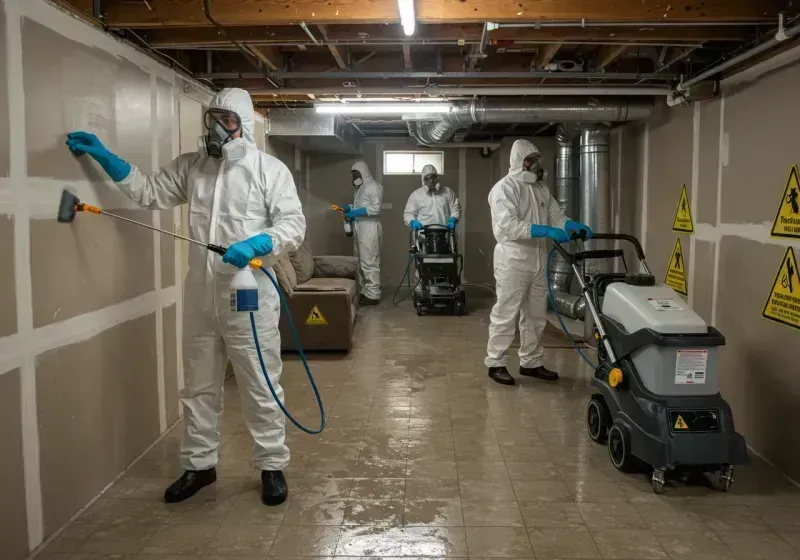 Basement Moisture Removal and Structural Drying process in Dickson, TN